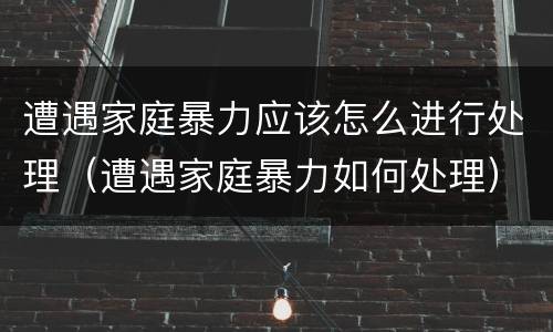 遭遇家庭暴力应该怎么进行处理（遭遇家庭暴力如何处理）