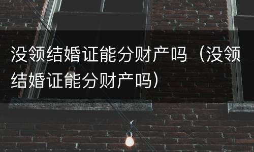 没领结婚证能分财产吗（没领结婚证能分财产吗）