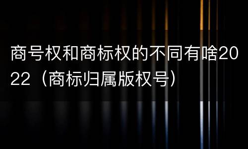 商号权和商标权的不同有啥2022（商标归属版权号）