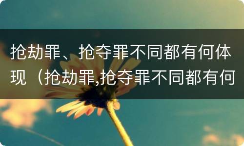 抢劫罪、抢夺罪不同都有何体现（抢劫罪,抢夺罪不同都有何体现性质）