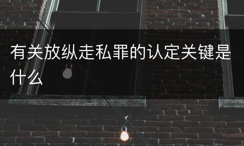 有关放纵走私罪的认定关键是什么