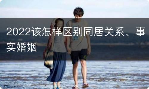 2022该怎样区别同居关系、事实婚姻