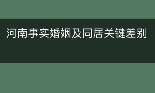 河南事实婚姻及同居关键差别