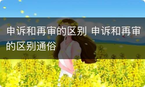 申诉和再审的区别 申诉和再审的区别通俗