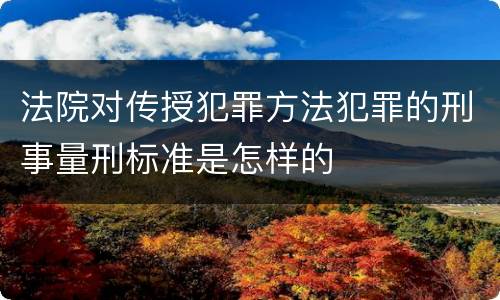 法院对传授犯罪方法犯罪的刑事量刑标准是怎样的