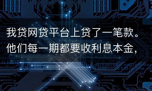 我贷网贷平台上贷了一笔款。他们每一期都要收利息本金，服务费。