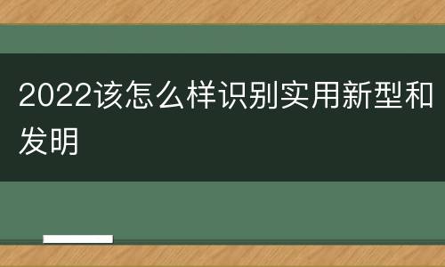 2022该怎么样识别实用新型和发明