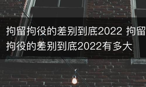 拘留拘役的差别到底2022 拘留拘役的差别到底2022有多大