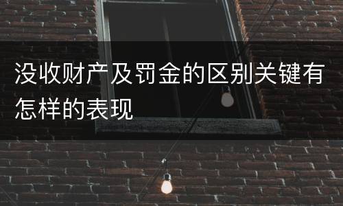 没收财产及罚金的区别关键有怎样的表现