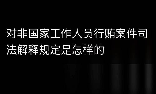 对非国家工作人员行贿案件司法解释规定是怎样的
