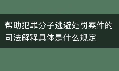 帮助犯罪分子逃避处罚案件的司法解释具体是什么规定