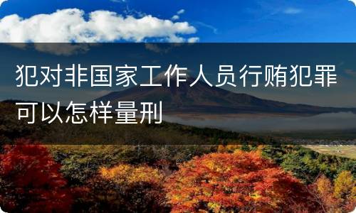犯对非国家工作人员行贿犯罪可以怎样量刑