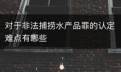 对于非法捕捞水产品罪的认定难点有哪些