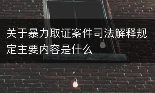 关于暴力取证案件司法解释规定主要内容是什么