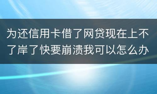 为还信用卡借了网贷现在上不了岸了快要崩溃我可以怎么办