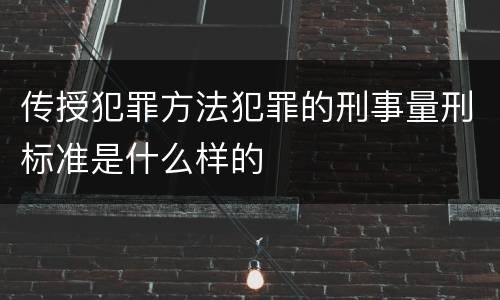 传授犯罪方法犯罪的刑事量刑标准是什么样的