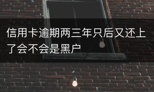 信用卡逾期两三年只后又还上了会不会是黑户