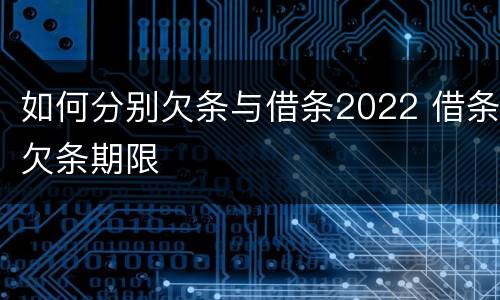 如何分别欠条与借条2022 借条欠条期限