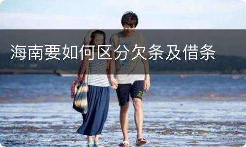 海南要如何区分欠条及借条