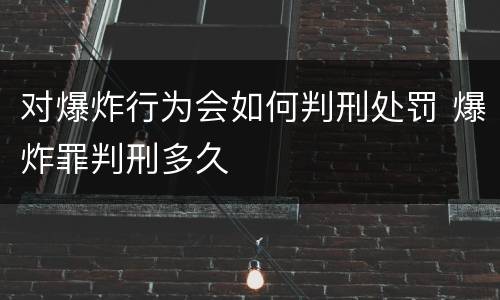对爆炸行为会如何判刑处罚 爆炸罪判刑多久