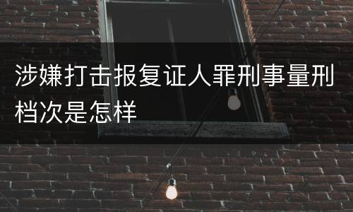 涉嫌打击报复证人罪刑事量刑档次是怎样