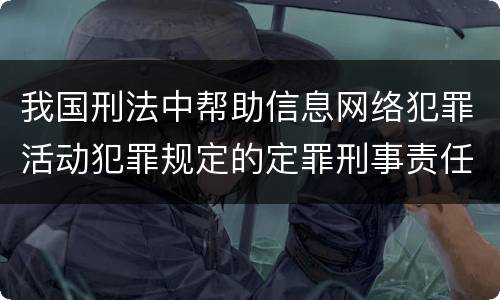 我国刑法中帮助信息网络犯罪活动犯罪规定的定罪刑事责任有哪些