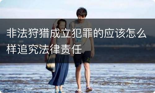 非法狩猎成立犯罪的应该怎么样追究法律责任