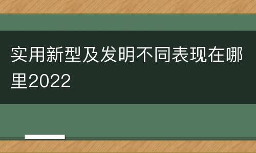 实用新型及发明不同表现在哪里2022