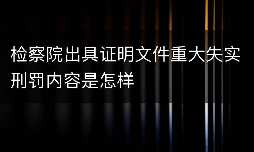 检察院出具证明文件重大失实刑罚内容是怎样