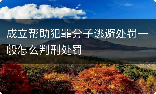 成立帮助犯罪分子逃避处罚一般怎么判刑处罚