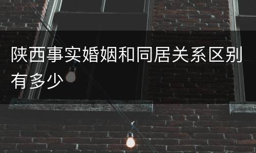 陕西事实婚姻和同居关系区别有多少