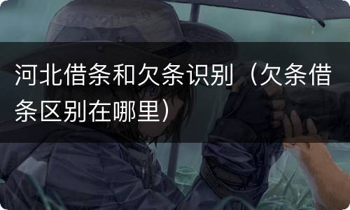 河北借条和欠条识别（欠条借条区别在哪里）