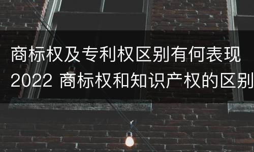 商标权及专利权区别有何表现2022 商标权和知识产权的区别
