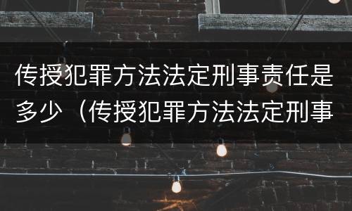 传授犯罪方法法定刑事责任是多少（传授犯罪方法法定刑事责任是多少条）