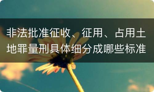 非法批准征收、征用、占用土地罪量刑具体细分成哪些标准