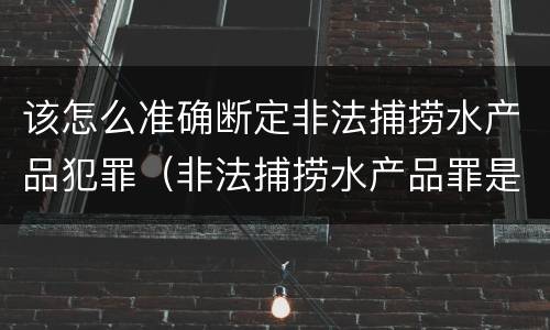 该怎么准确断定非法捕捞水产品犯罪（非法捕捞水产品罪是否要明知）