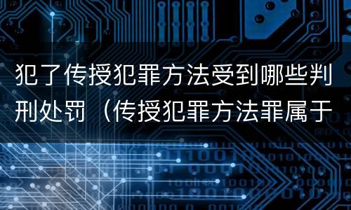 犯了传授犯罪方法受到哪些判刑处罚（传授犯罪方法罪属于什么罪）