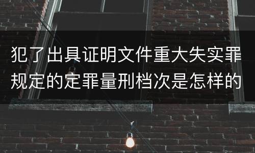 犯了出具证明文件重大失实罪规定的定罪量刑档次是怎样的