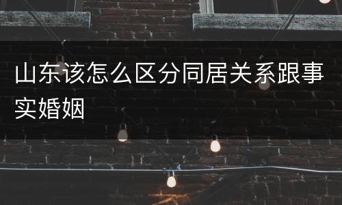山东该怎么区分同居关系跟事实婚姻