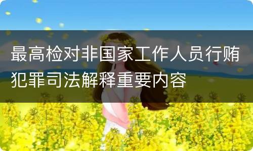 最高检对非国家工作人员行贿犯罪司法解释重要内容