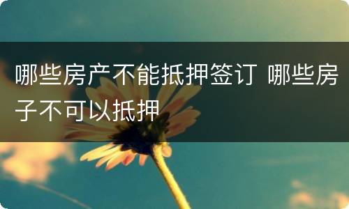 哪些房产不能抵押签订 哪些房子不可以抵押