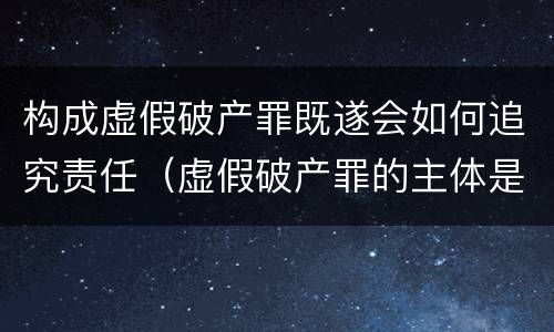 构成虚假破产罪既遂会如何追究责任（虚假破产罪的主体是）