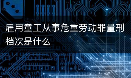 雇用童工从事危重劳动罪量刑档次是什么