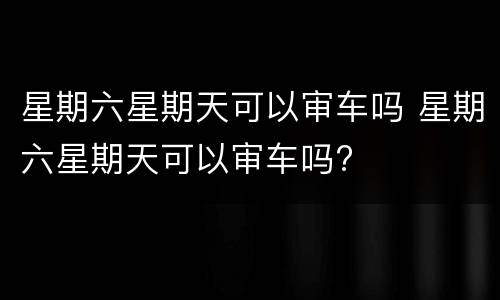 星期六星期天可以审车吗 星期六星期天可以审车吗?