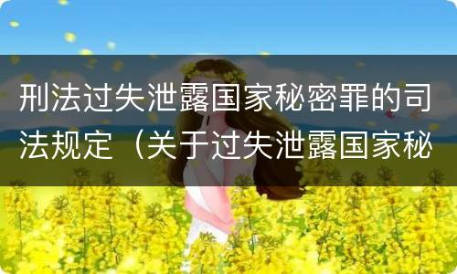 刑法过失泄露国家秘密罪的司法规定（关于过失泄露国家秘密罪立案标准）