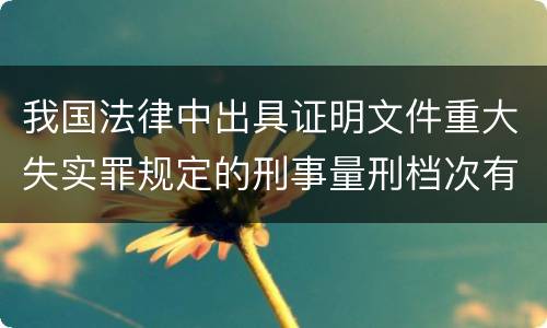 我国法律中出具证明文件重大失实罪规定的刑事量刑档次有哪些