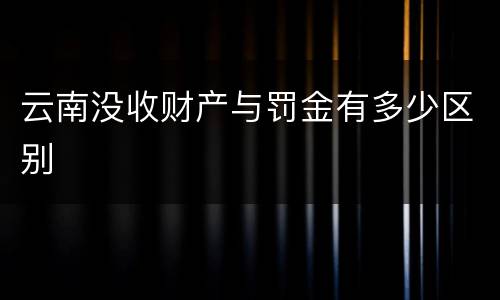 云南没收财产与罚金有多少区别
