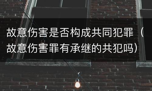 故意伤害是否构成共同犯罪（故意伤害罪有承继的共犯吗）