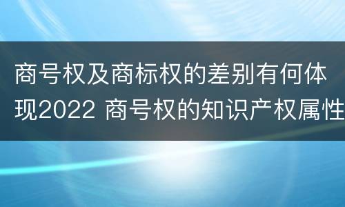 商号权及商标权的差别有何体现2022 商号权的知识产权属性