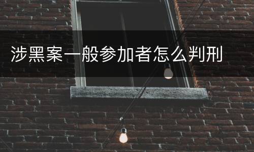 涉黑案一般参加者怎么判刑